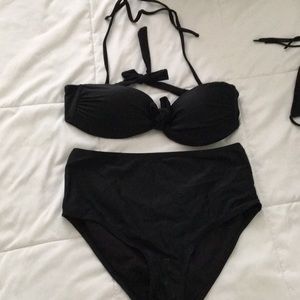 👙 Black high waisted bikini set